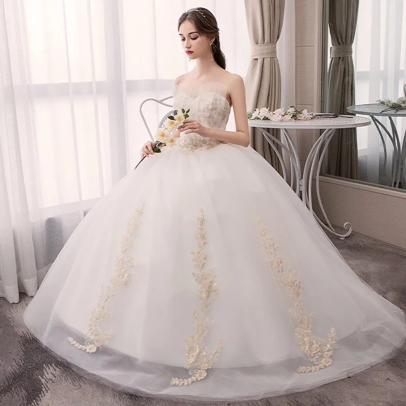 Бальное платье для невесты шелковое золотое с вышивкой кружевной топ белый