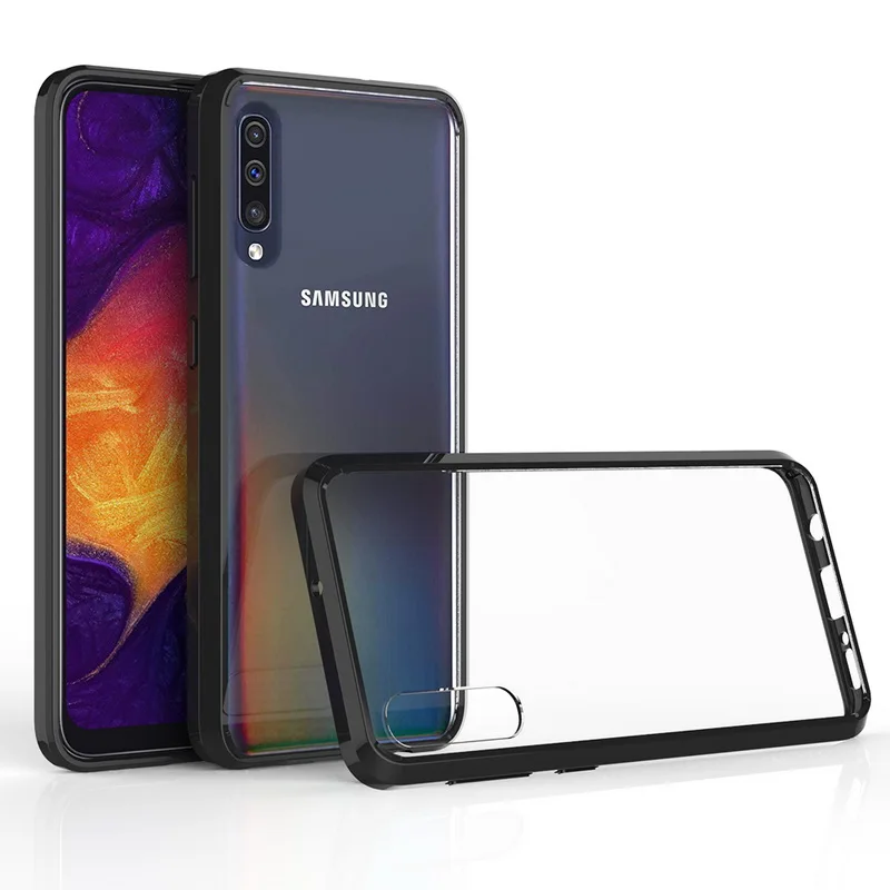 Для samsung Galaxy A40 чехол Кристальный Гибридный Бампер прозрачный жесткий акриловый задняя крышка для samsung Galaxy A70 A50 A30 A10 чехол