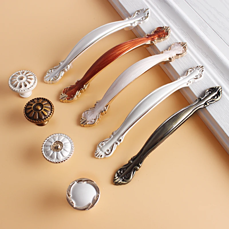 Feng Ye ручки шкафа в европейском стиле дверные и цвета слоновой кости Серебряный