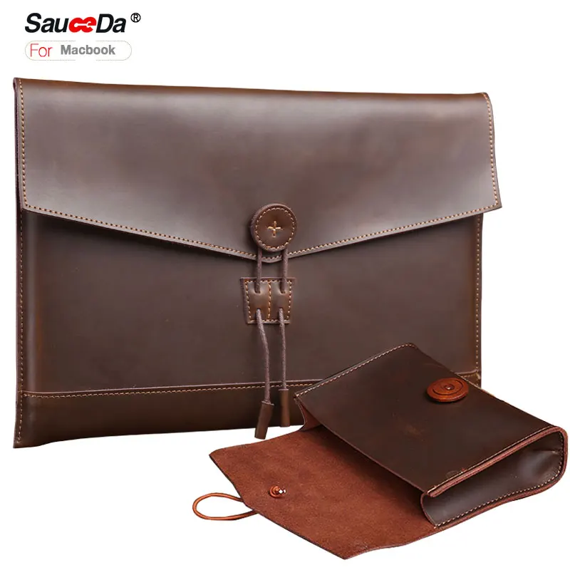 Ручной рукав для MacBook Pro 13 случае Пояса из натуральной кожи сумка Air 11.6 Retina 15 дюймов