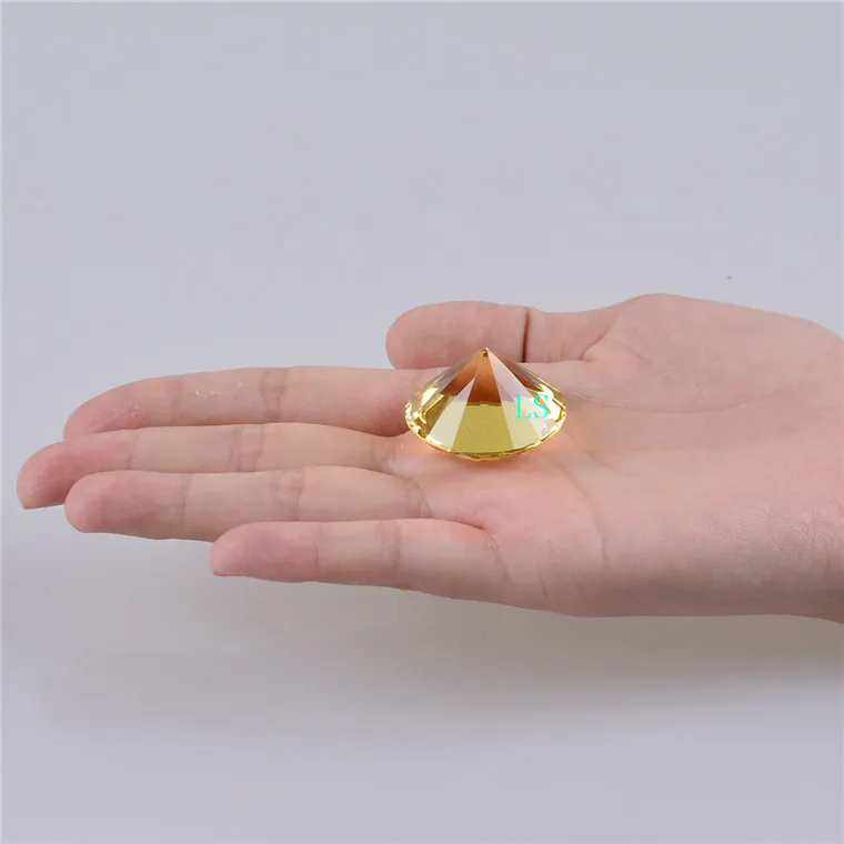 Желтый кристалл алмаза оптовая продажа Бесплатная доставка 1 шт цвет 30 мм K9