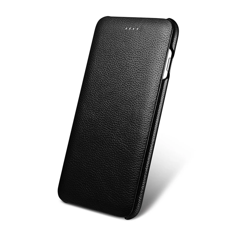 Чехол книжка из натуральной воловьей кожи с текстурой личи для iPhone7 8 деловой