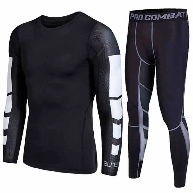 Мужские компрессионные комплекты для фитнеса в тренажерном зале футболка +