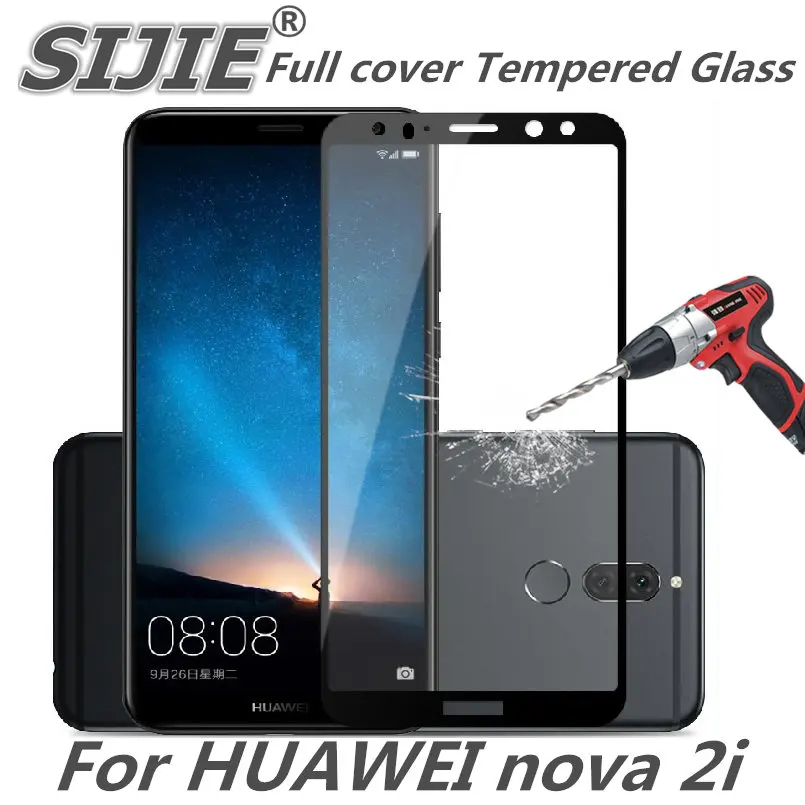 Полное покрытие закаленное стекло для HUAWEI nova 2i nova2i 2 i экран защитный чехол