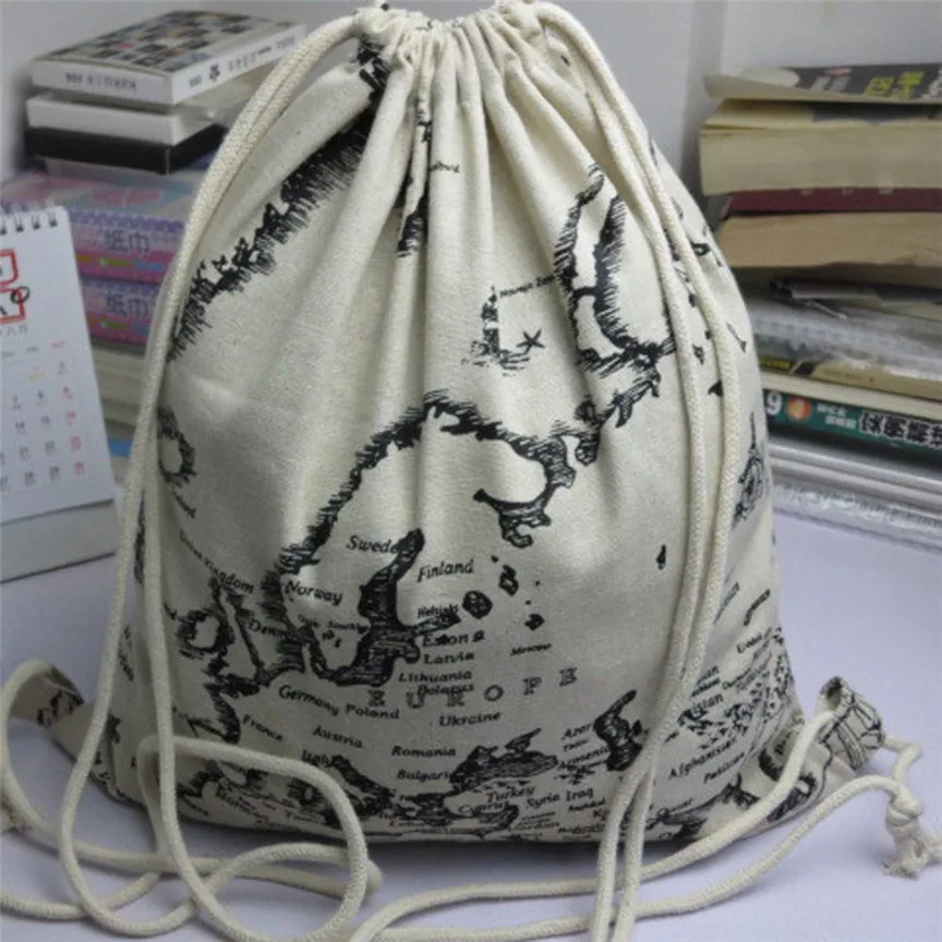 Naivety новый рюкзак унисекс с принтом карты Удобный из парусины Mochila 11S60927 Прямая