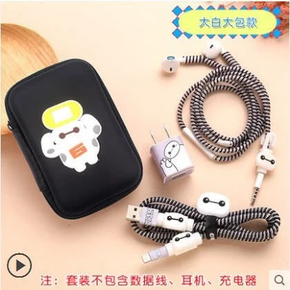 Для iphone 5, 5s, 6, 7, 8, usb кабель для зарядки, защита для наушников, шнур для защиты, сматывание кабеля, спираль из ТПУ, квадратный футляр для наушников - Цвет: 8 for iphone