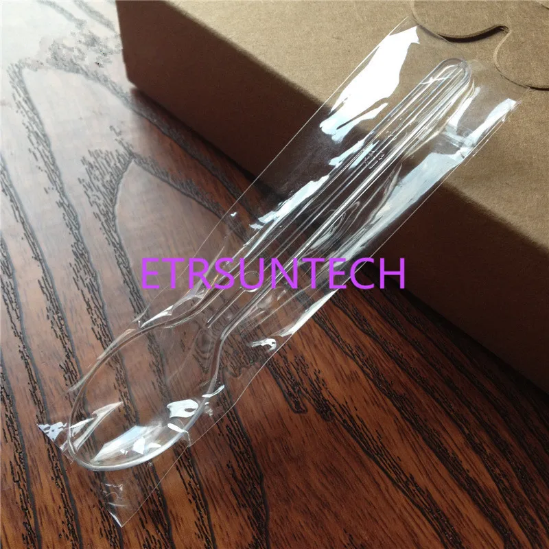 8000pcs/lot 10.7x2.3cmWrapped Disposable Spoons Plastic Spoon Pudding Ice Cream Cake Biscuits Gelato Yogur | Дом и сад