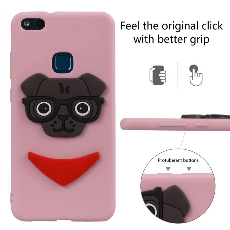 Anti-scratch Dog Phone Soft TPU Silicone Cover Shell for Huawei P8Lite 2017 P9Lite Mini P10 Lite Mate 10 PRO Honor 6A 7X Case |