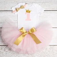 baby first birthday outfits mini tutu 1 year party toddler christening gown baby kids dress for girls infant boutique clothing