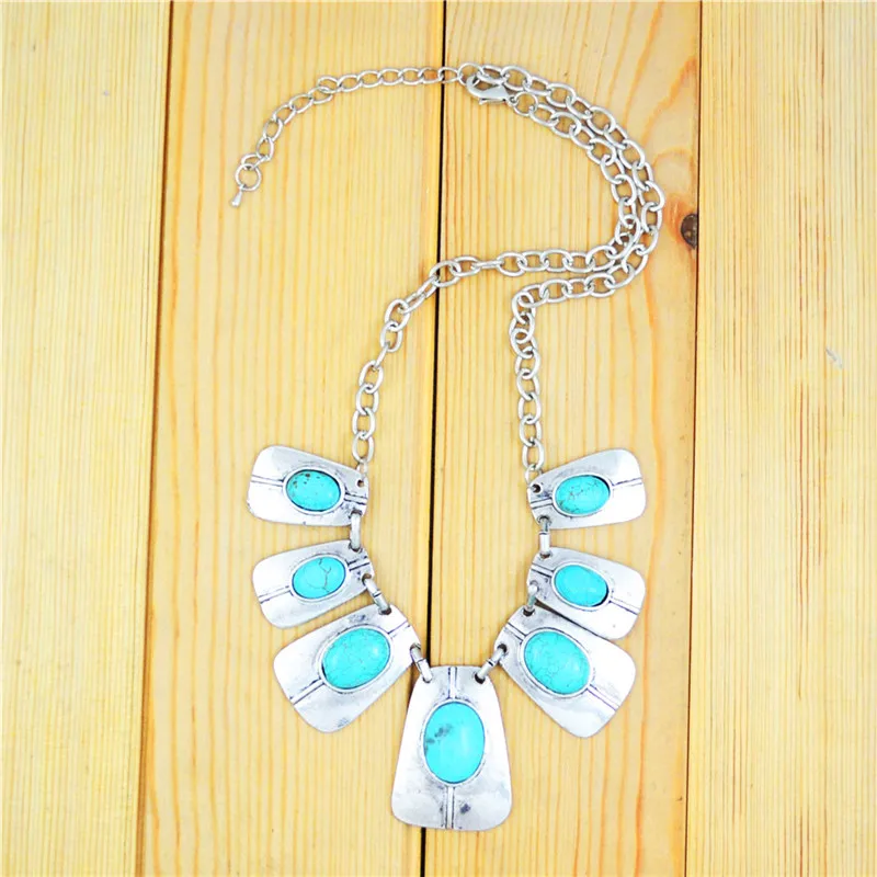 Продолговатые синий камень Цепочки и ожерелья Браслет Ювелирные наборы для Для