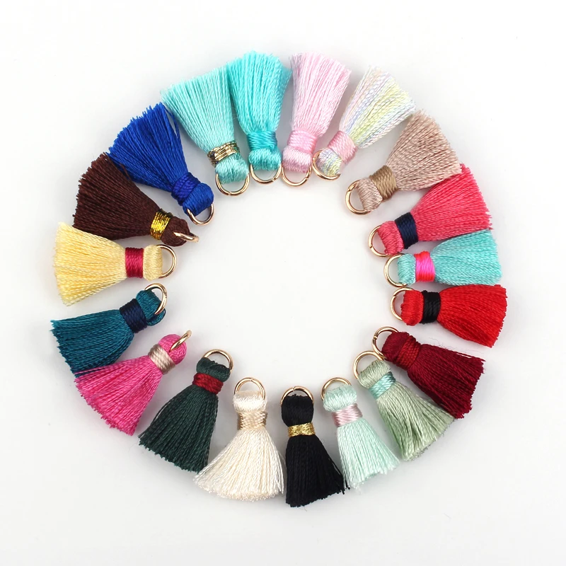 10 шт. смешанные цвета шелковые подвески для сережек золотого кольца 20 мм