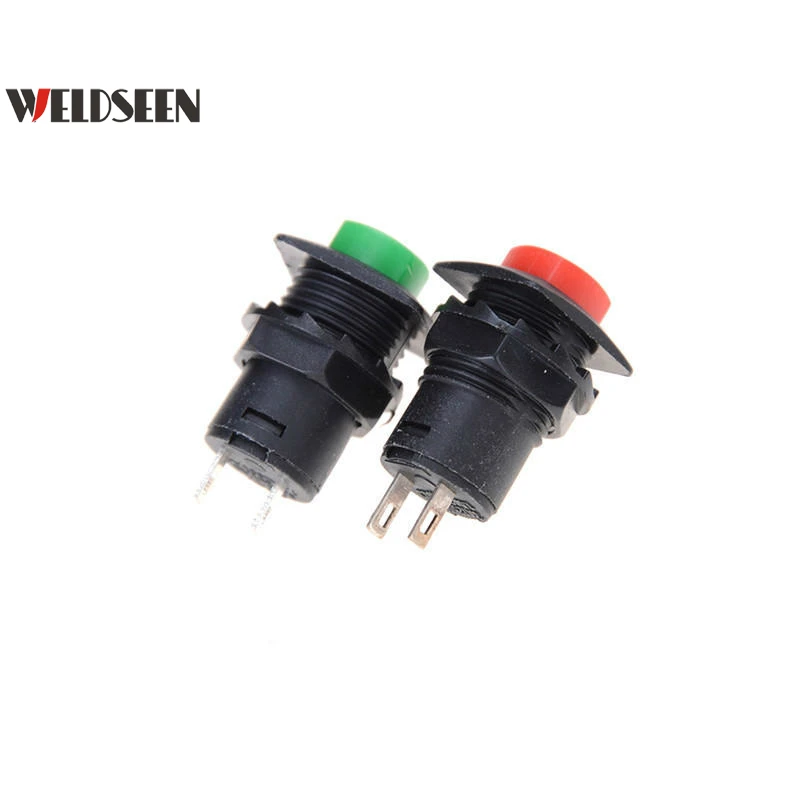 Круглый кнопочный переключатель 12 В низкопрофильный Мгновенный красный зеленый