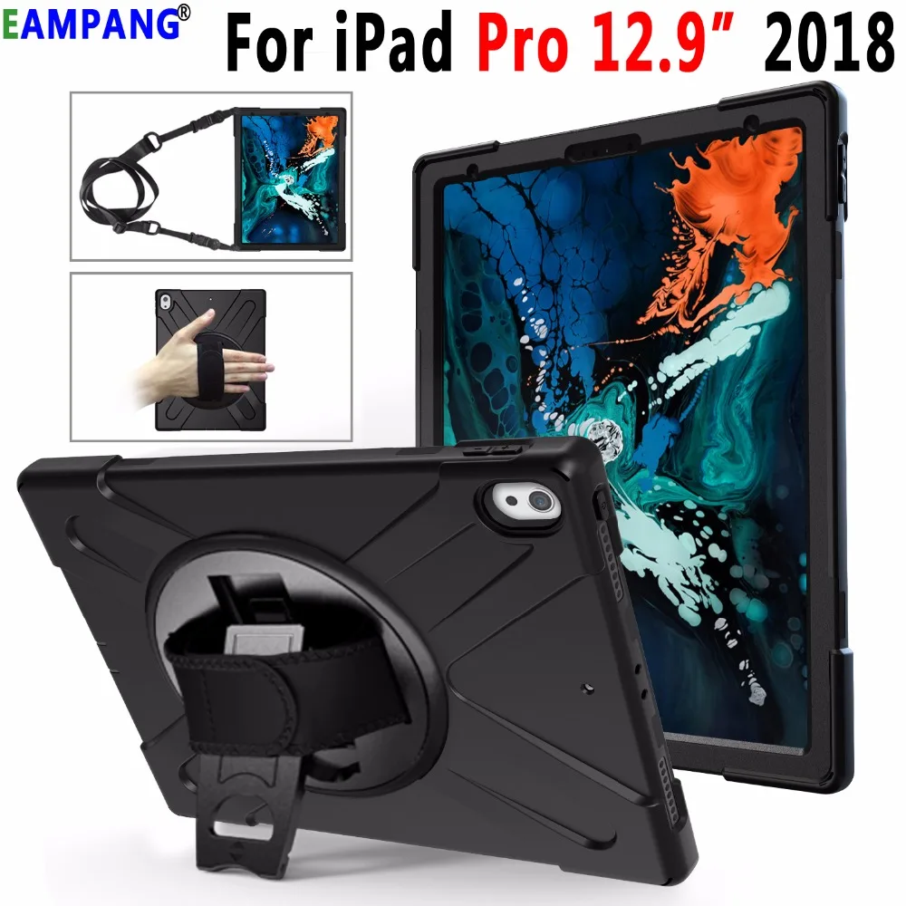 Чехол для Apple iPad Pro 12 9 2018 силиконовый чехол 360 Вращающийся ударопрочный на плечо |
