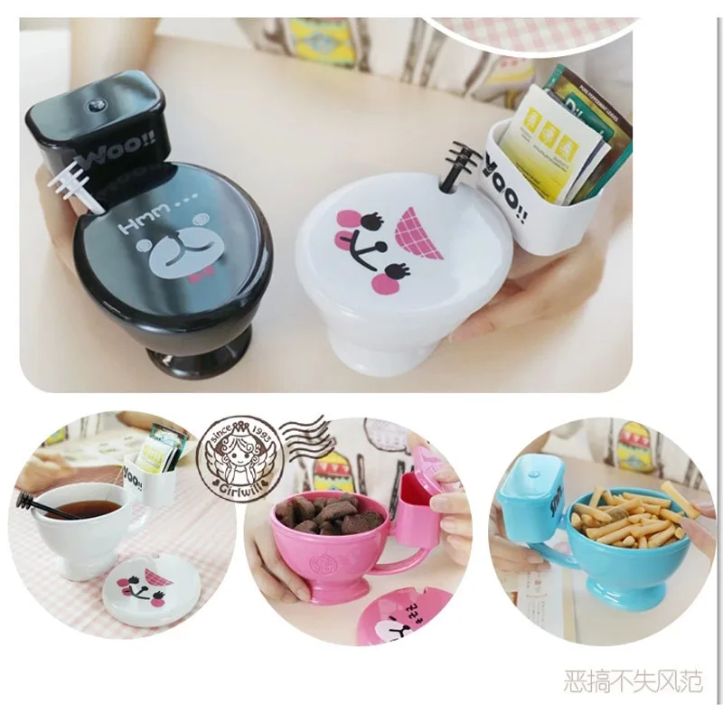 Rangnic Funny Toilet Mug with Spoon/lid WC Plastic Coffee Cap Cup Mugs for Lovers Friend Multi Colors Original P35 | Дом и сад