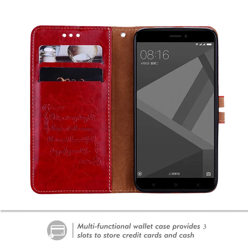 Чехол-книжка для Xiaomi Redmi 4X 5 0 дюйма из мягкой ТПУ кожи | Мобильные телефоны и