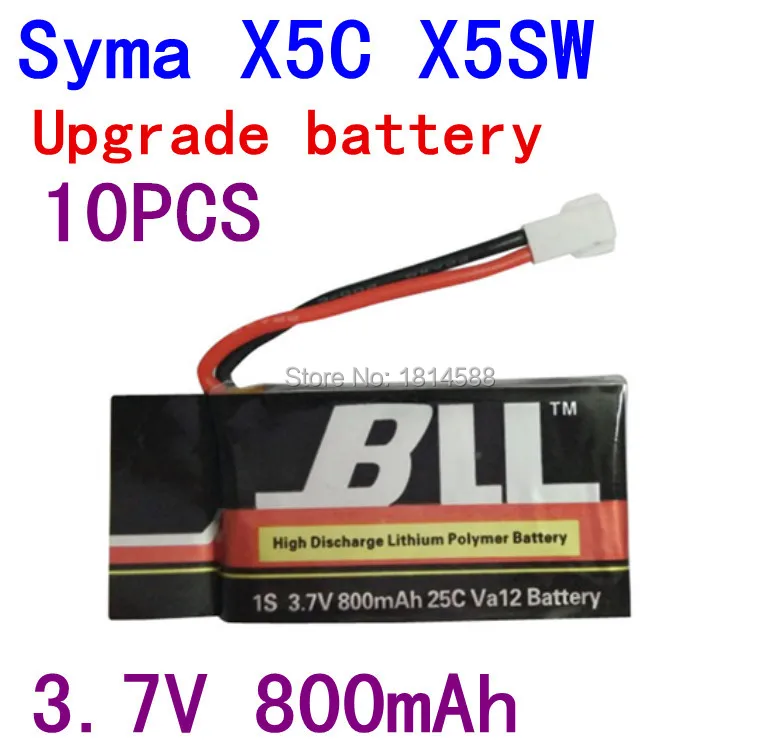 

10PCS 800mAh Battery For Syma X5 X5C X5SC X5SW V931 H5C CX-30 CX-30W SS40 FQ36 T32 T5W H42 Quadcopter Spare Parts