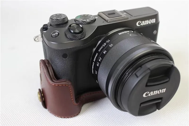 Новый чехол из натуральной кожи для половины камеры Canon EOS M6 EOSM6 EOSM 6 | Электроника