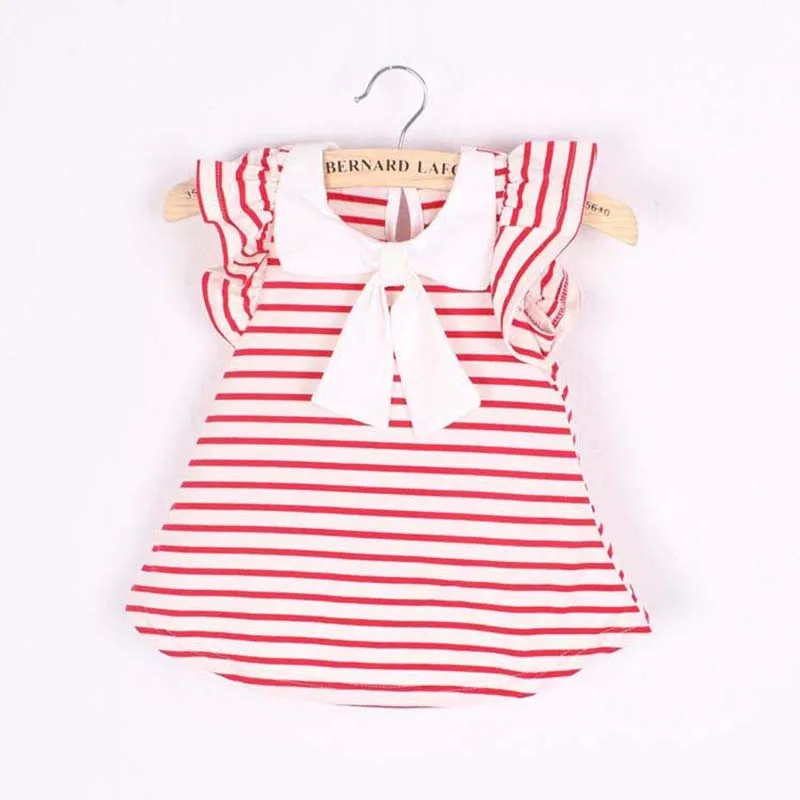 Красивое модное платье принцессы для маленьких девочек летнее с бантом Одежда