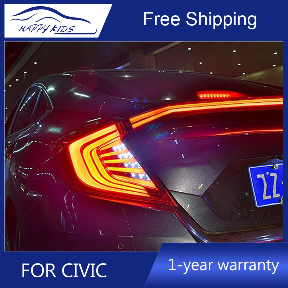 Стайлинга автомобилей задние фонари светильник для Honda Civic X 10G 2016 светодиодный