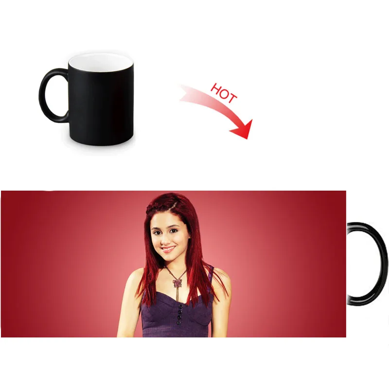 Ariana Grande Heat Reveal Mug Color Change Coffee Cup Sensitive Mugs Temperature Sensing DIY Birthday Gift | Дом и сад