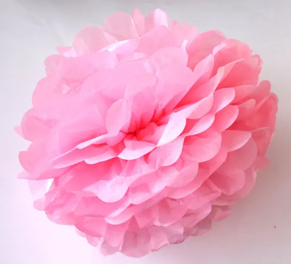pink 30 шт./лот 6 дюймов 15 см папиросная бумага Pom Poms бумажные цветы шар помпон Свадебные украшения день рождения украшения для вечеринок - Цвет: pink