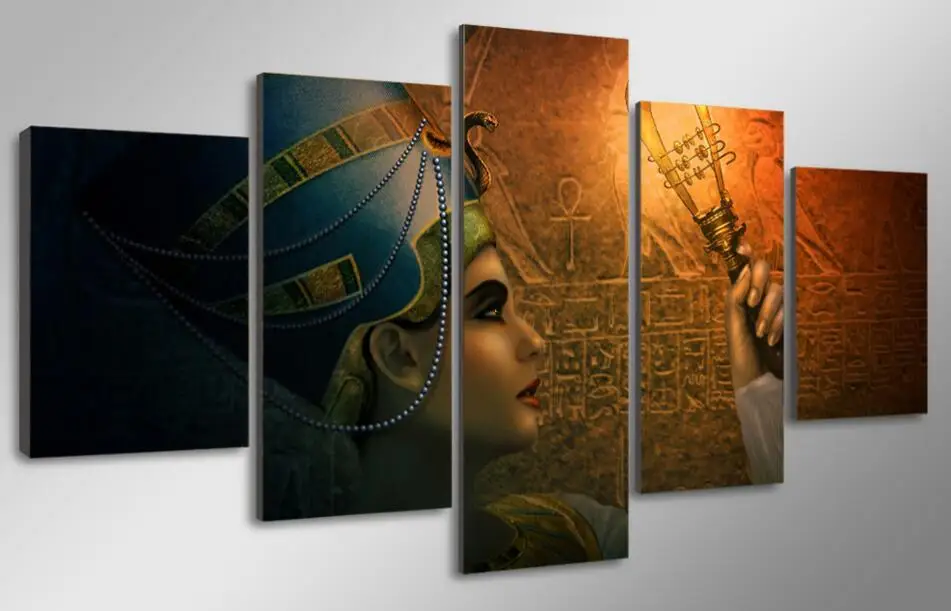 

NO FRAME fashion 5 Piece Egyptian Contemporary Abstract Decorative Oil Painting On Canvas Wall Art Picture For Living Room