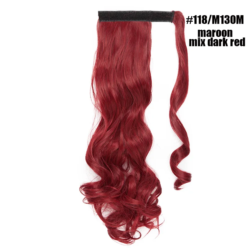 118-M130M s-noilite Clip In Ponytail Synthetic Wrap Around Ponytail Clip In Hair Extension Long Curly Hairpiece Fake Hair Braid Ponytail - Цвет: 118-M130M