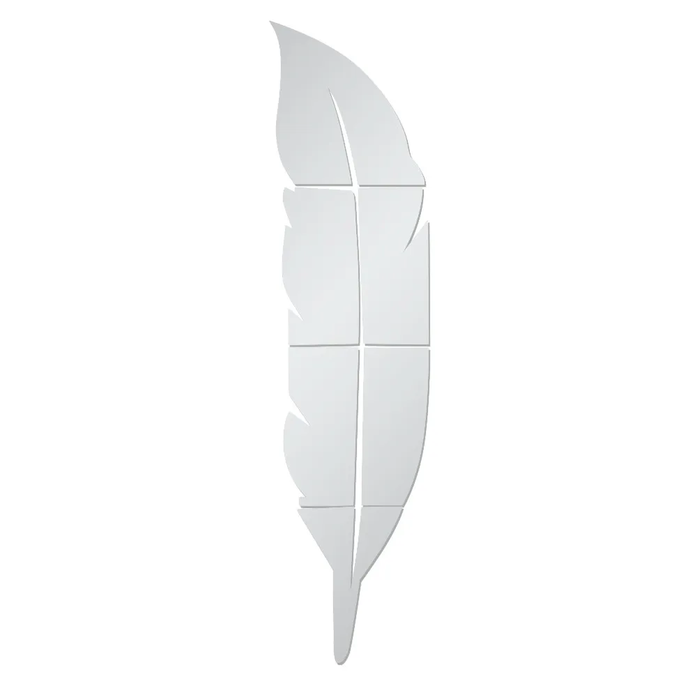 Настенные Стикеры для дома съемные наклейки на стену с пером зеркальные дом