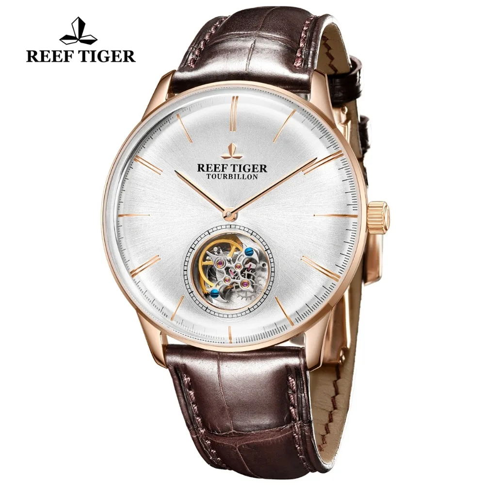 Мужские наручные часы Reef Tiger/RT брендовые роскошные с сапфировым кристаллом