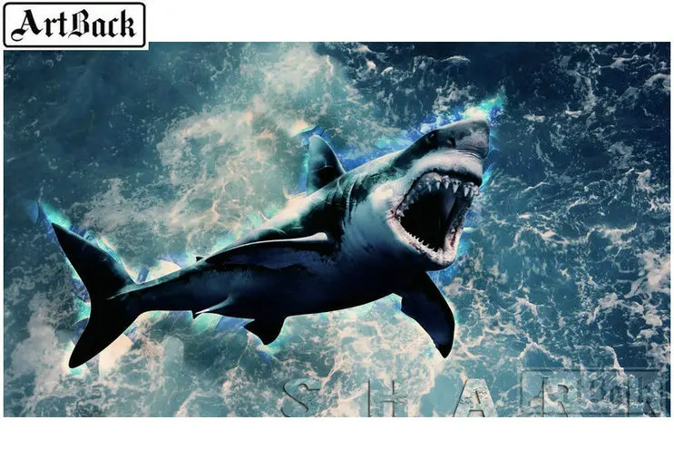 

Sale animal 5d diy diamond painting shark icon full square drill diamond embroidery mosaic cross stitch artwork