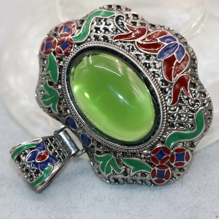 7 стиль античная посеребренная большой кулон для женщин 45*55 мм ювелирные изделия