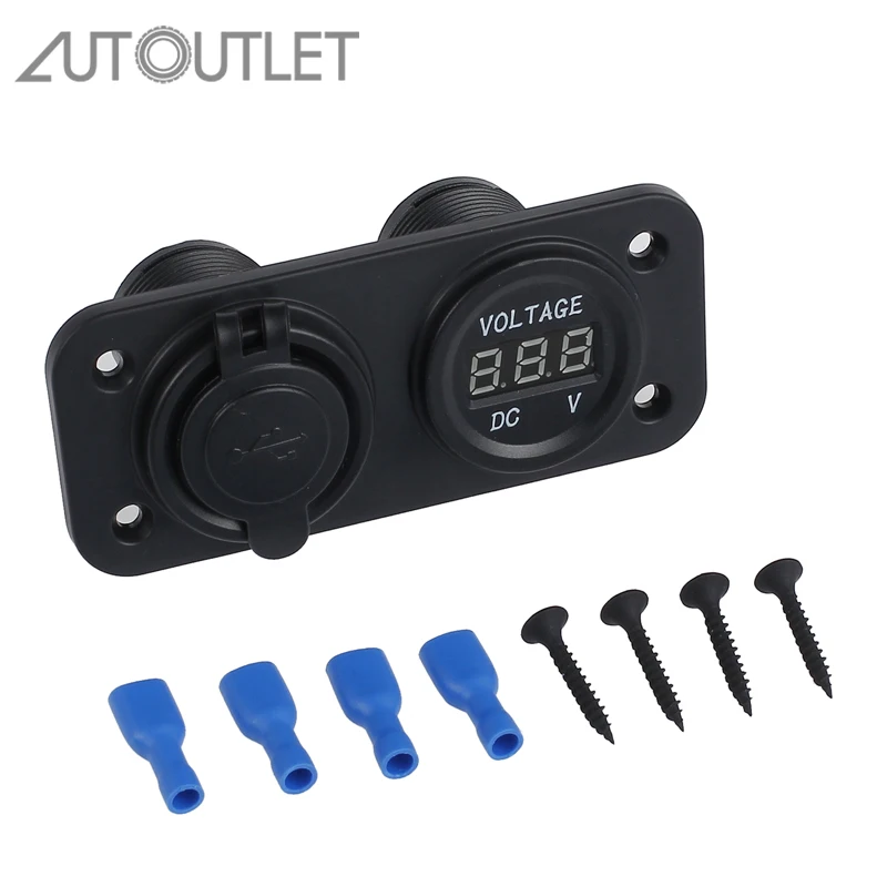 AUTOUTLET для USB 3.1A зарядное устройство и вольтметр разветвитель гнезда