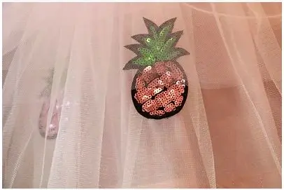 2017 новая летняя детская одежда для девочек Одежда bling bing ананас v-образным вырезом