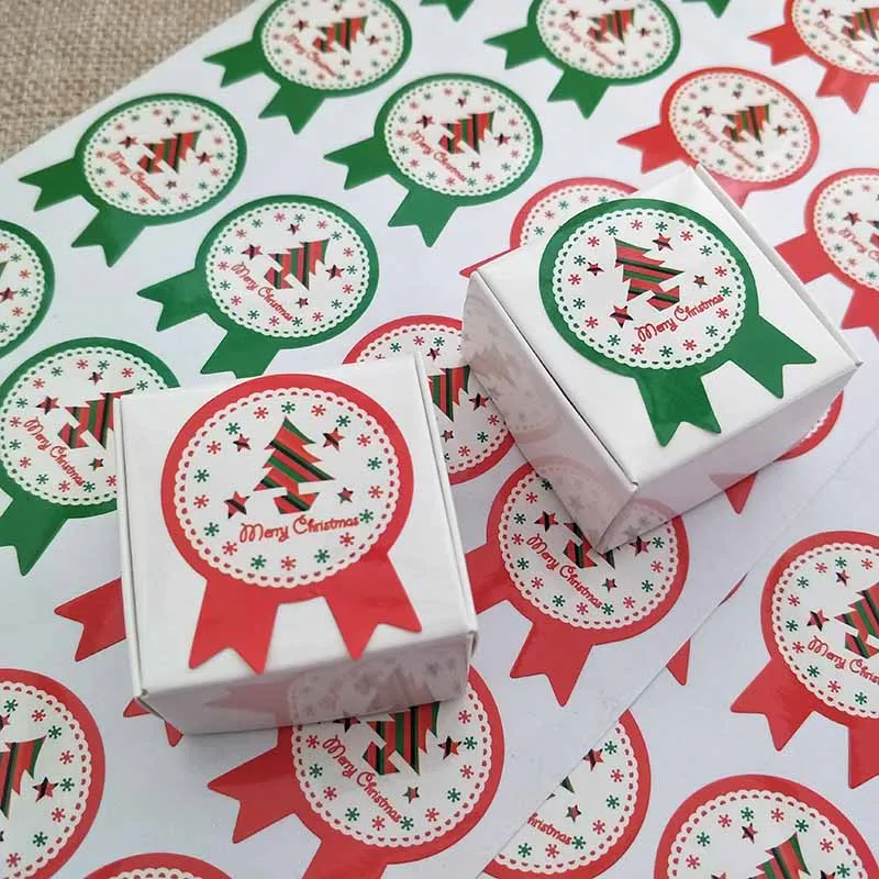 Счастливого Рождества наклейка этикетка 3 см диаметр Mult дизайн фотографии 1 лот =