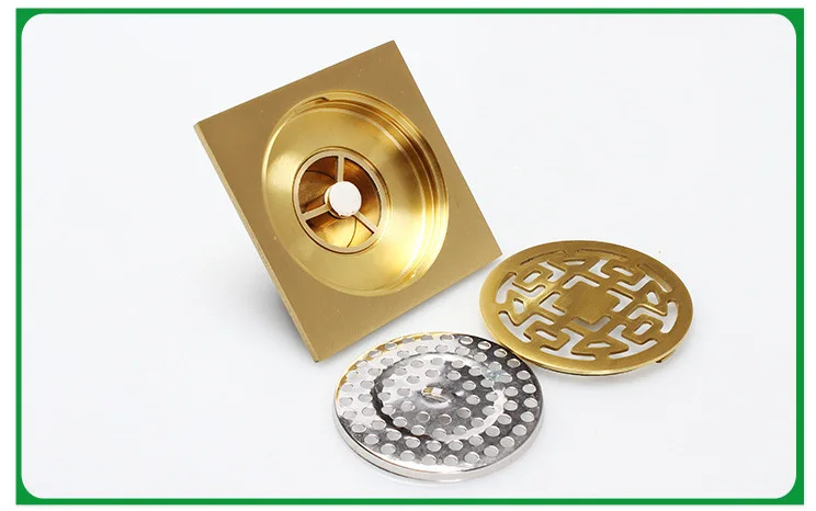 Бесплатная доставка Высокое качество Золотой трап для ванной или балкона смыва