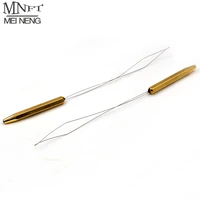 mnft 1pcs extra long brass bobbin threader fly tying tool half hitch handle tool fly fishing thread
