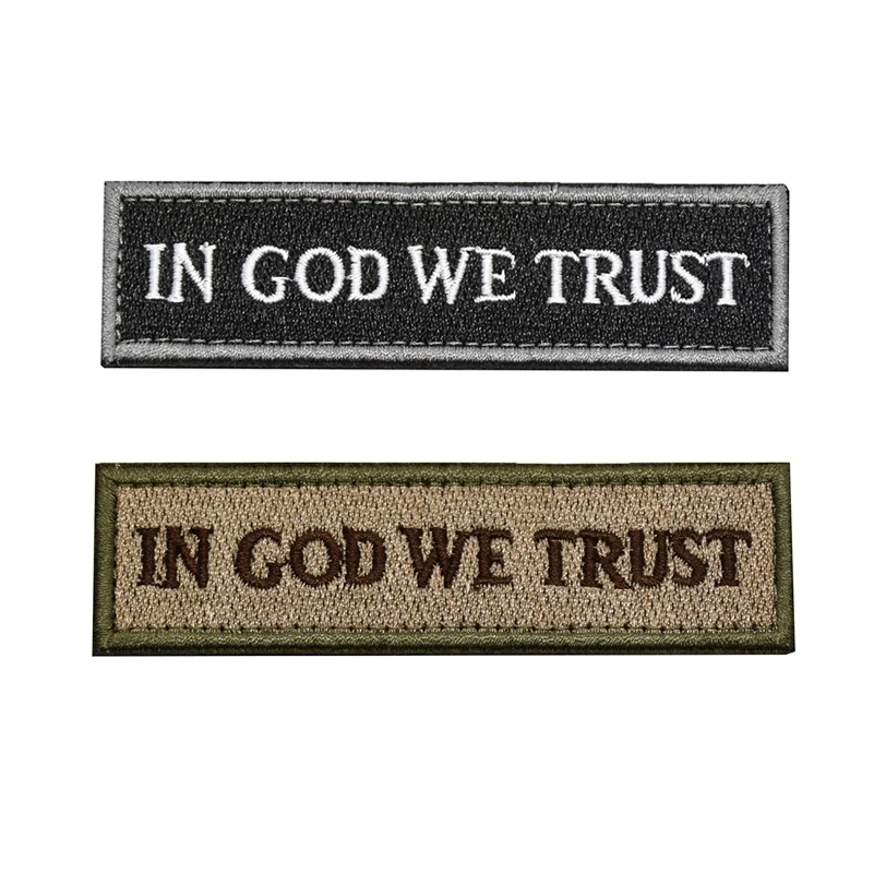 IN GOD WE TRUST Embroidery Patch Slogan Patches Military Army Embroidered Badges Tactical Appliqued Emblem For Cap | Дом и сад