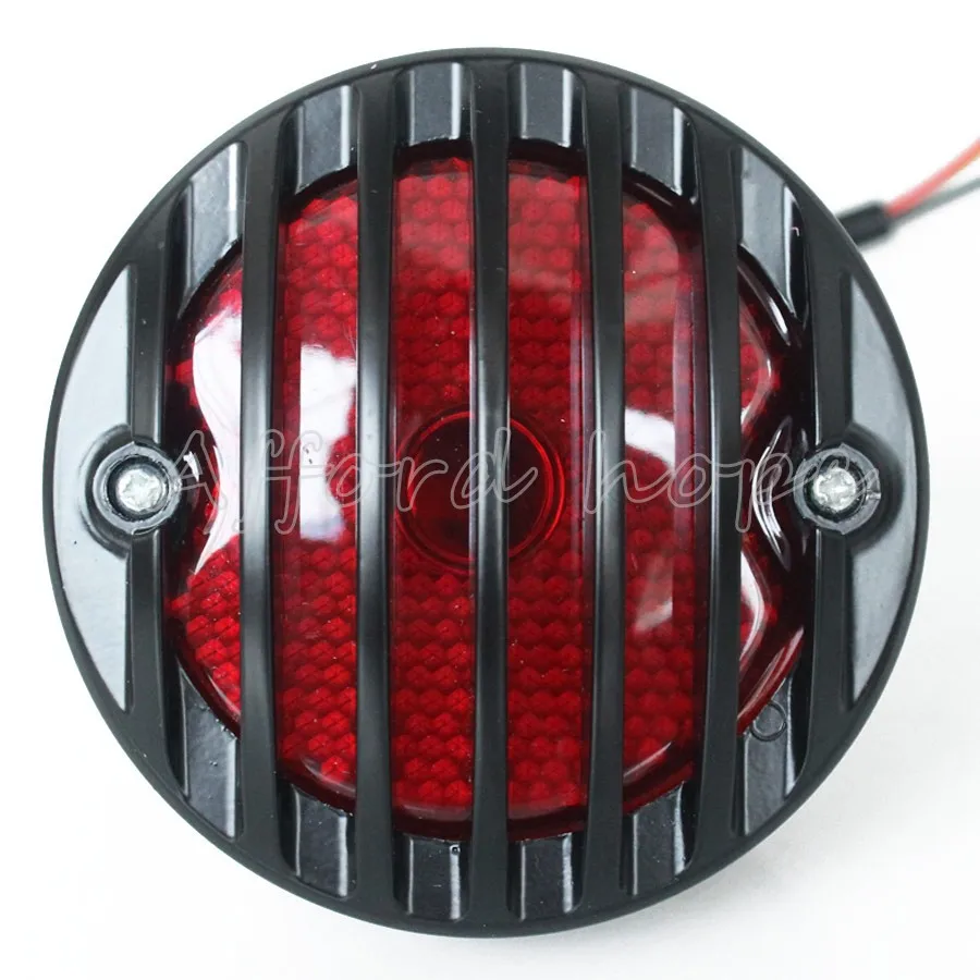 Мотоциклетный красный объектив черный гриль Ретро тормозной задний фонарь