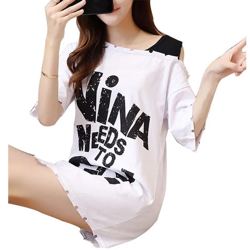 2018 Женская летняя футболка повседневные Хлопковые женские топы с коротким