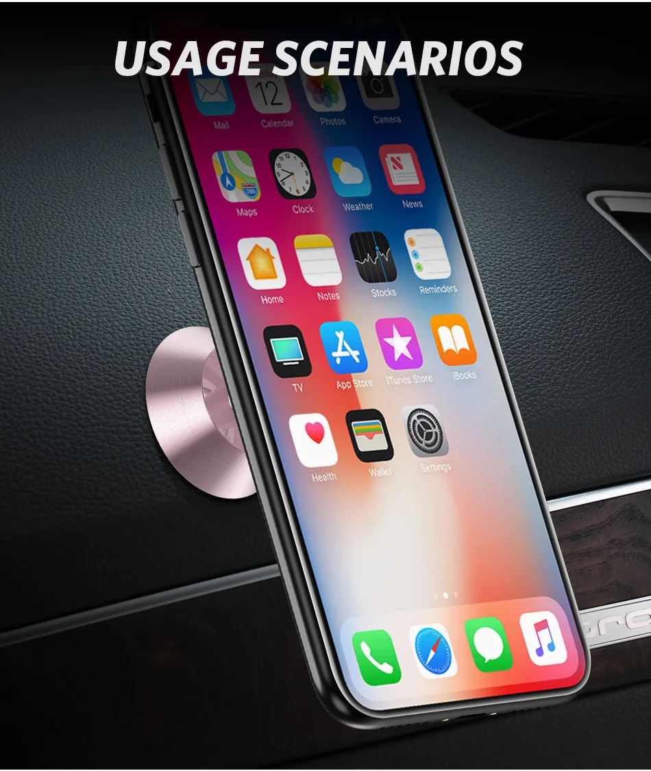 Магнитный автомобильный держатель для телефона USLION для iPhone XS X samsung, магнитный автомобильный держатель для телефона в автомобиле, держатель для мобильного телефона, подставка