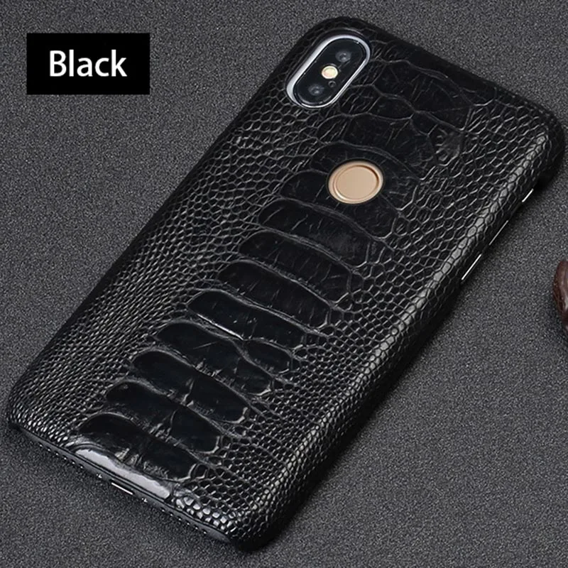 Black Из натуральной страусиной кожи ног чехол для телефона для Xiaomi mi 6 8 A1 A2 Lite Max 2 mi x2S Примечание 5 случай для Redmi Примечание 4 4X5 5A плюс Чехол - Цвет: Black