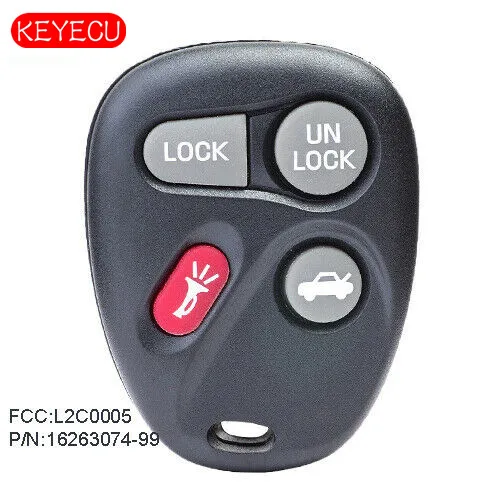 Keyecu БЕСКЛЮЧЕВОЙ дистанционный ключ 4 кнопки Fob Clicker передатчик для G * M FCC: L2C0005T P/N: