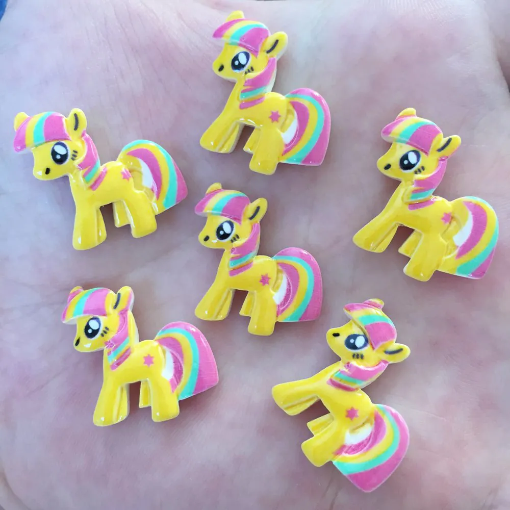 Resin cute 3D Colorful Unicorn Flat Back Stone Appliques Home Decor Crafts 10pcs DIY Wedding Scrapbook OW09 | Дом и сад