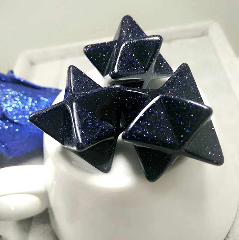 20 мм 3D высокое качество натуральный синий песочный камень подвеска Маятник merkaba