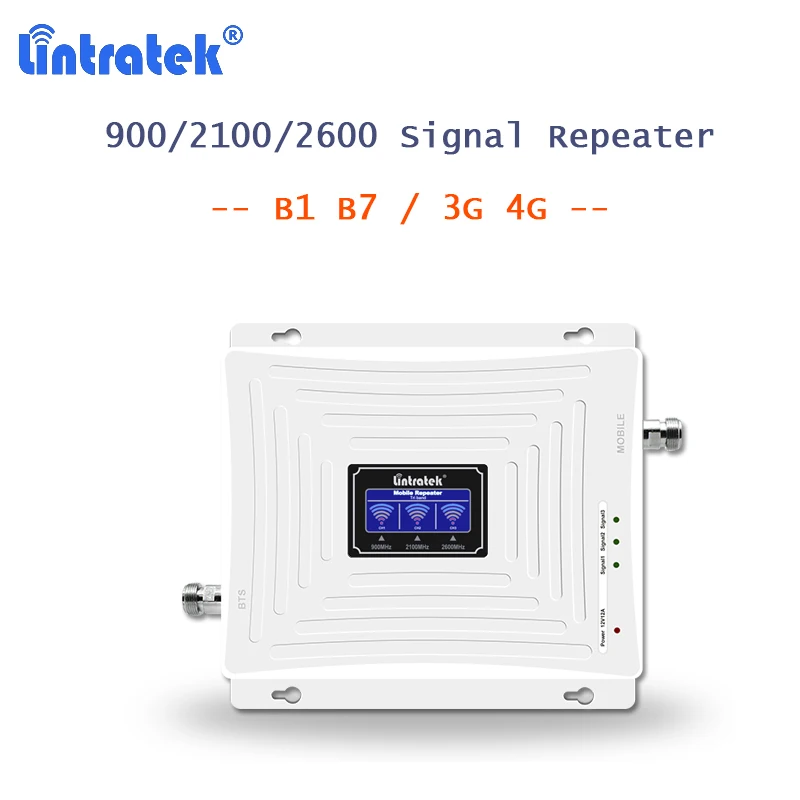 Lintratek репитер GSM бустер 2G 3g 4G усилитель мобильного сигнала 900 2100 2600 FDD WCDMA/LTE/GSM