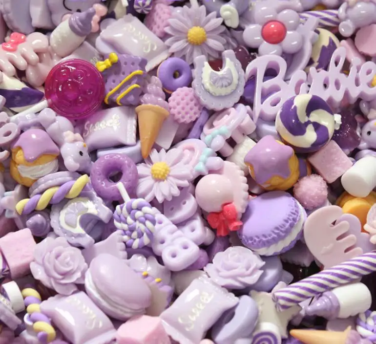 9 Ice Cream SLIME Charms DIY Accessories Donut Macaron Resin Charms For SLIME Fillers Mobile Phone Shell Decoration 10PCS Mixed - Окраска металла: 9