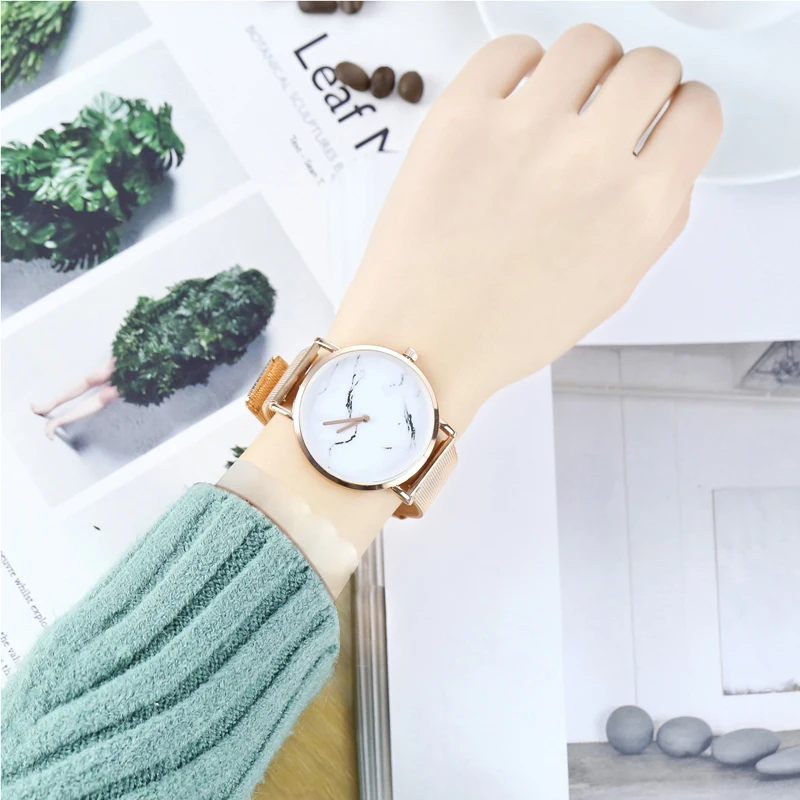 Простые часы для мужчин и женщин с сетчатым ремешком ультра тонкие кварцевые