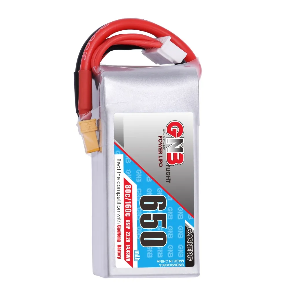 Gaoneng GNB 650mAh 22,2 V 6S 80C/160C Lipo батарея XT30 или XT60 разъем для FPV гоночный Дрон RC модели Мультикоптер рамка части