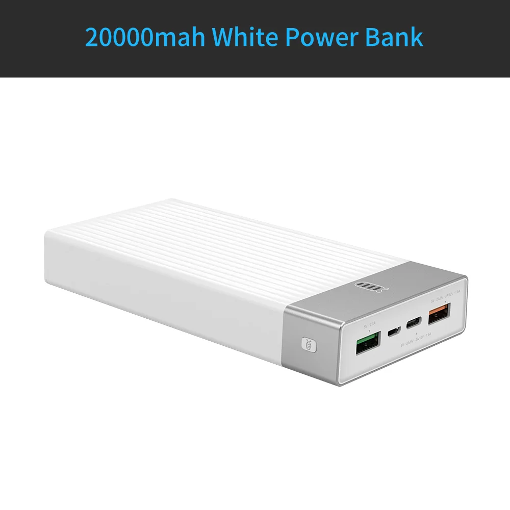 ORICO Quick Charge 3,0 power Bank 20000 мАч три выхода 5V2A/9V2A/12V1. 5A* 1 18 Вт макс внешний аккумулятор для мобильного телефона - Цвет: 20000mah White