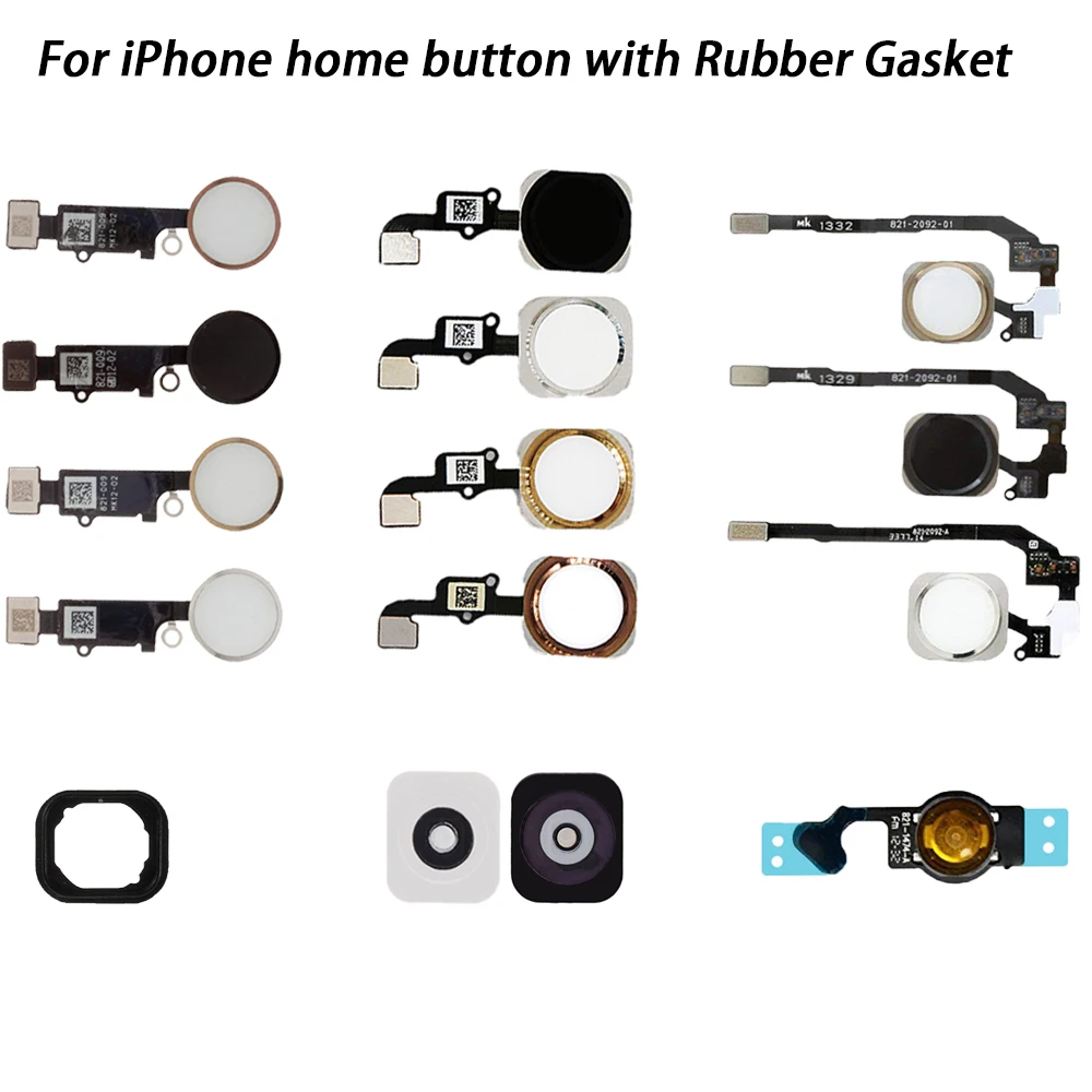 1 шт. для iPhone 5 5c 5s 6 6p 6s 6sp 7 Plus Замена кнопки Home с гибким кабелем и резиновой